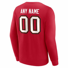 Tampa Bay Buccaneers Team Authentic Personalized Name & Number Sweatshirt Red - NFL