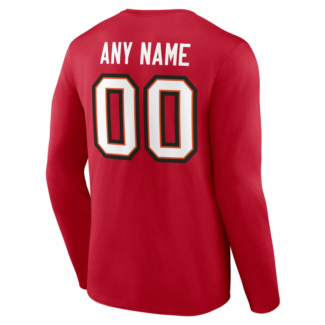 Tampa Bay Buccaneers Team Authentic Personalized Name & Number Long Sleeve T-Shirt Red - NFL