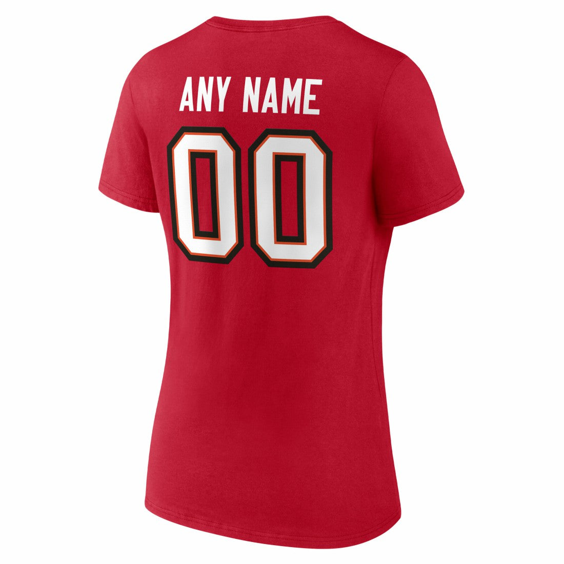 Tampa Bay Buccaneers Women's Team Authentic Personalized Name & Number V-Neck T-Shirt Red - NFL