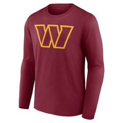 Washington Commanders Team Authentic Personalized Name & Number Long Sleeve T-Shirt Burgundy - NFL