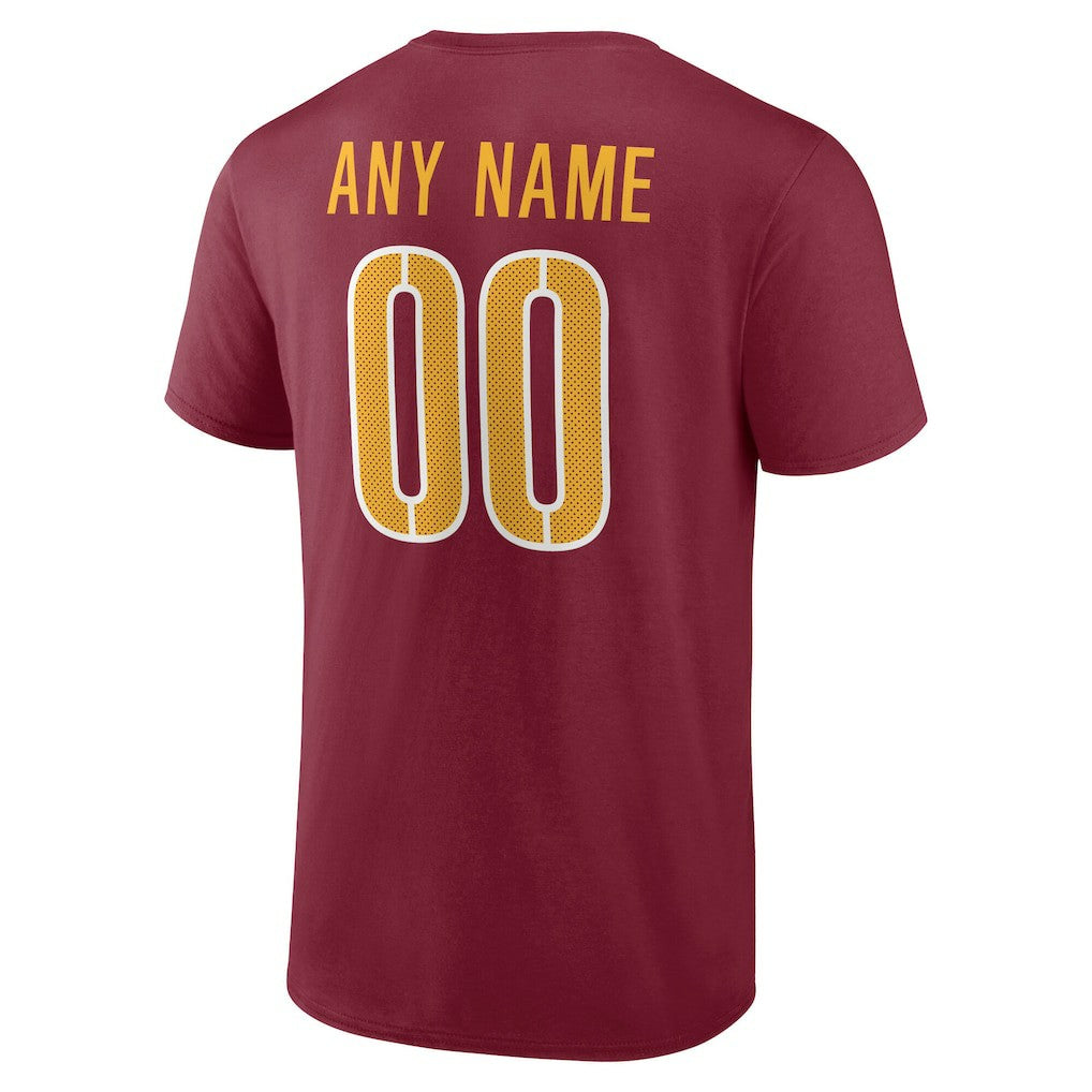 Washington Commanders Team Authentic Personalized Name & Number T-Shirt Burgundy - NFL