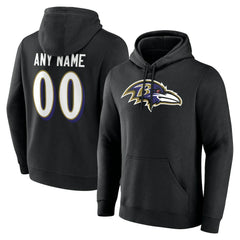Baltimore Ravens Big & Tall Team Authentic Custom Hoodie Black - NFL