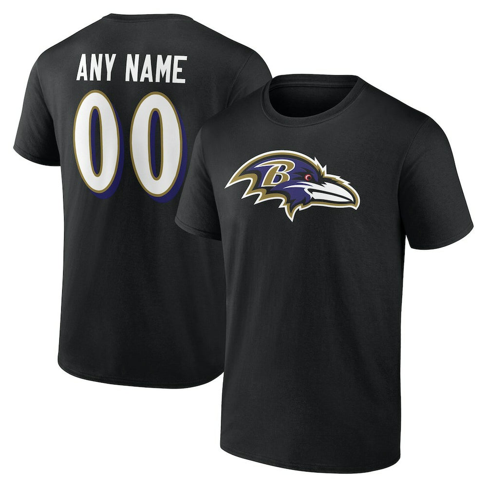 Baltimore Ravens Big & Tall Team Authentic Custom T-Shirt Black - NFL