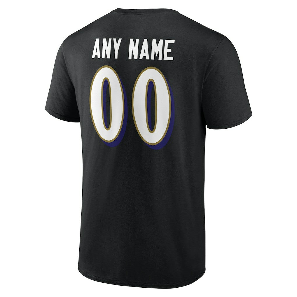 Baltimore Ravens Big & Tall Team Authentic Custom T-Shirt Black - NFL