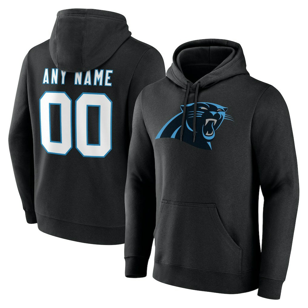 Carolina Panthers Big & Tall Team Authentic Custom Hoodie Black - NFL