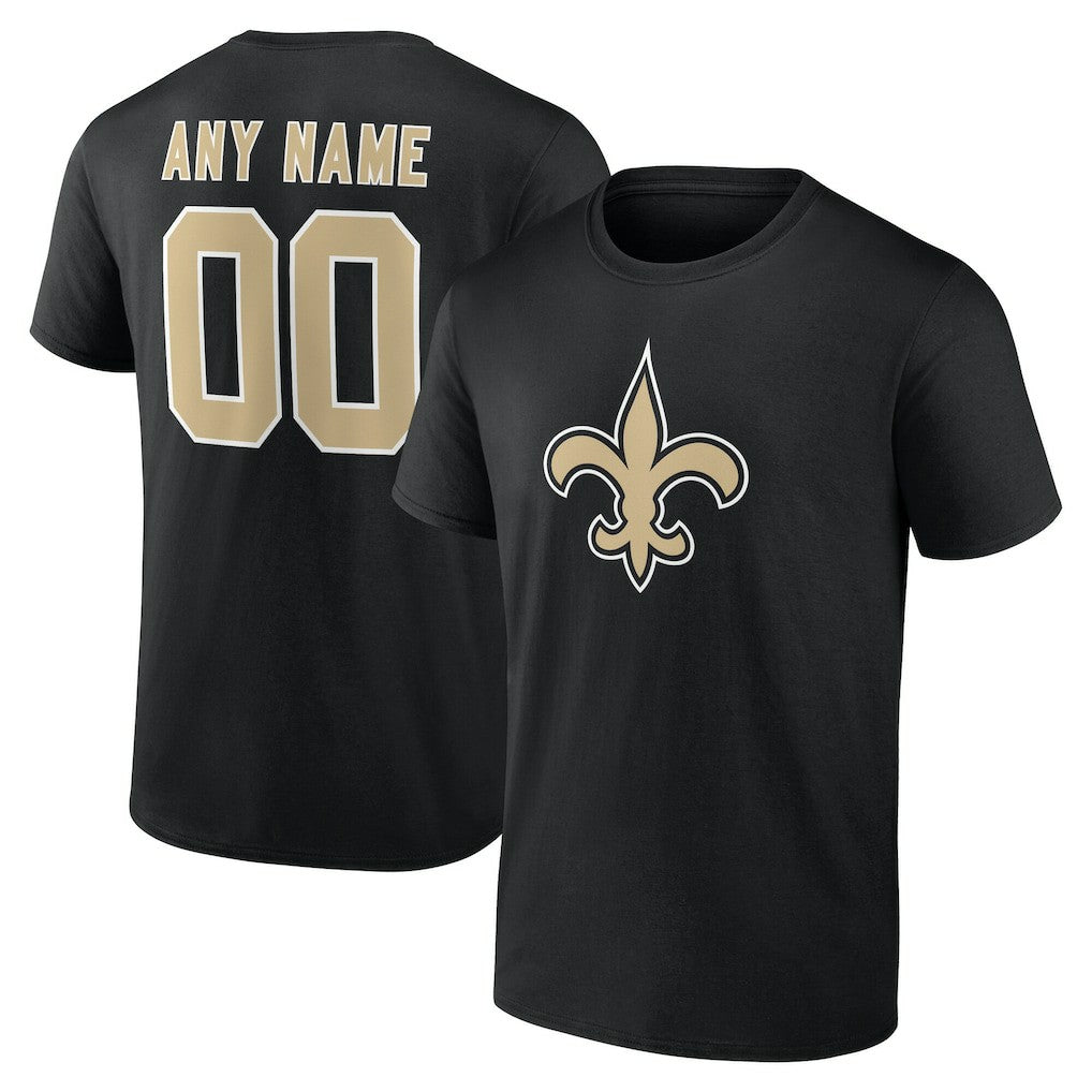 New Orleans Saints Big & Tall Team Authentic Custom T-Shirt Black - NFL