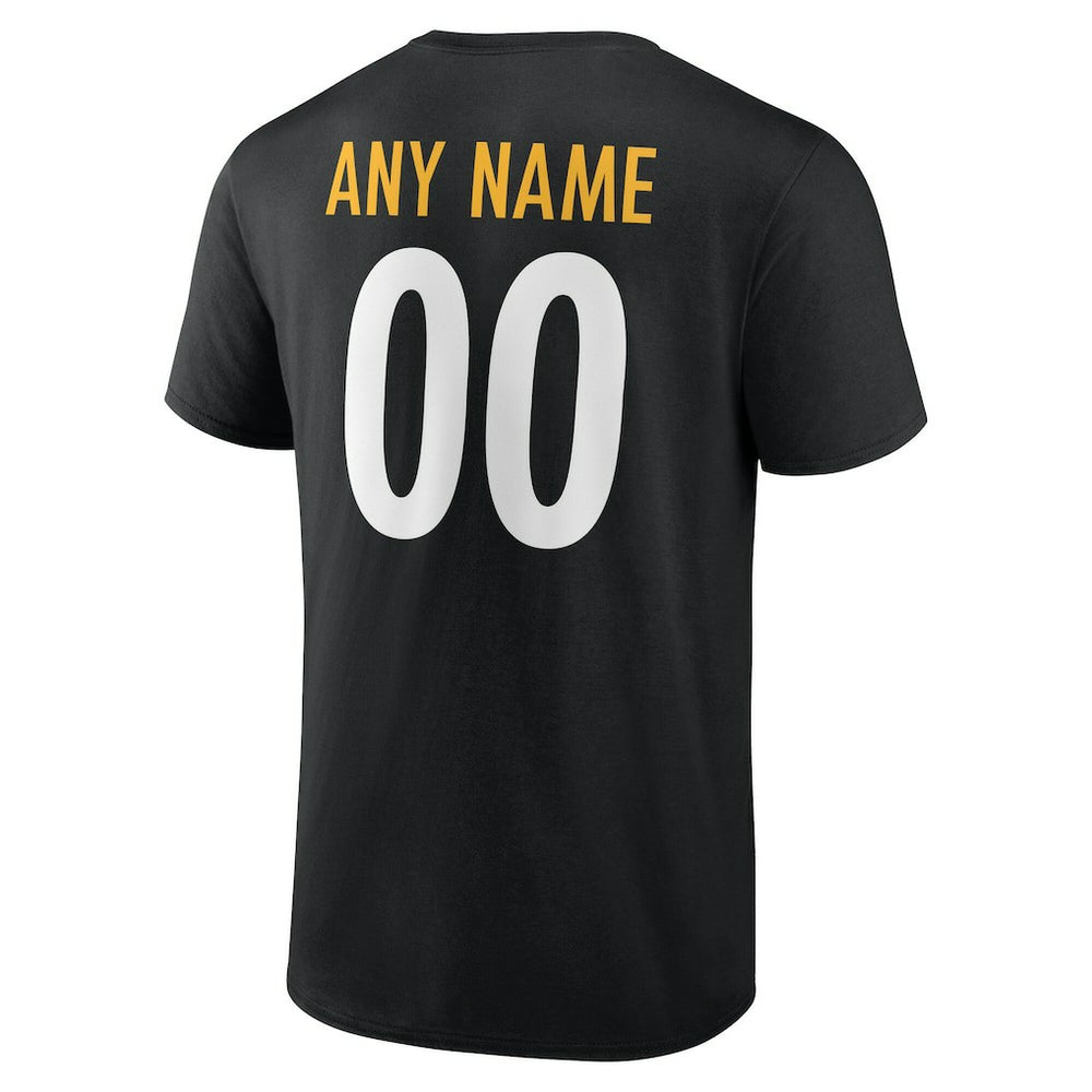Pittsburgh Steelers Big & Tall Team Authentic Custom T-Shirt Black - NFL