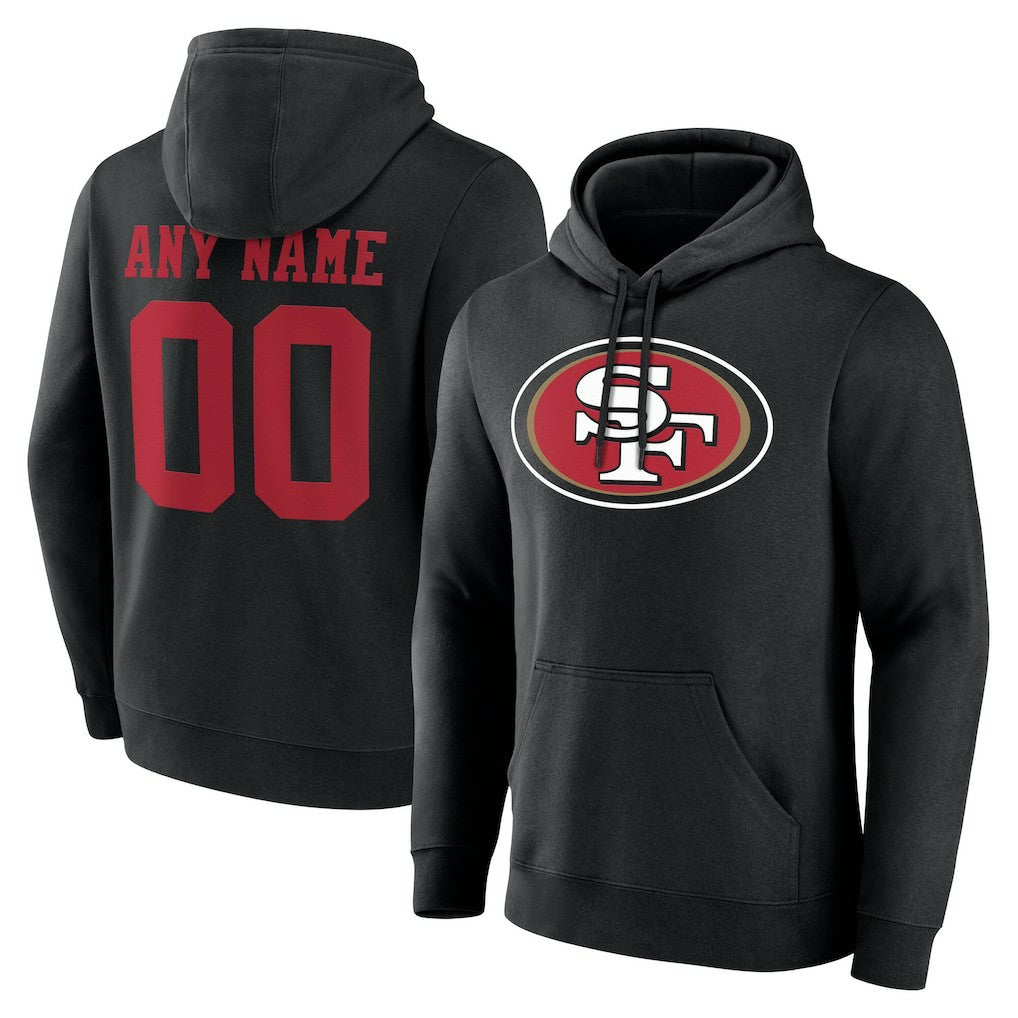 San Francisco 49ers Big & Tall Team Authentic Custom Hoodie Black - NFL