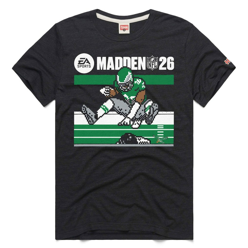 Saquon Barkley Philadelphia Eagles Homage Unisex Madden NFL '26 Retro Cover Tri-Blend T-Shirt Charcoal - NFL