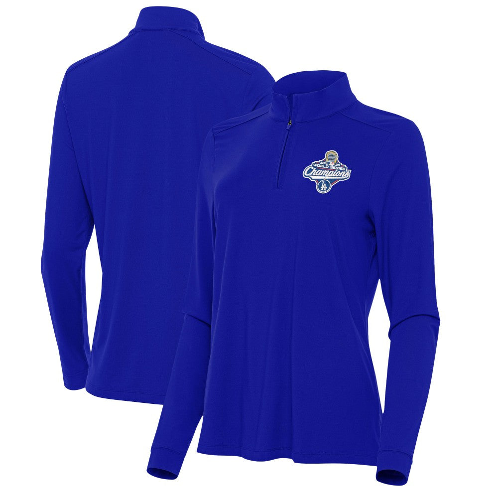 Los Angeles Dodgers Antigua Women's 2025 World Series Champions Intent Quarter-Zip Pullover Clearance