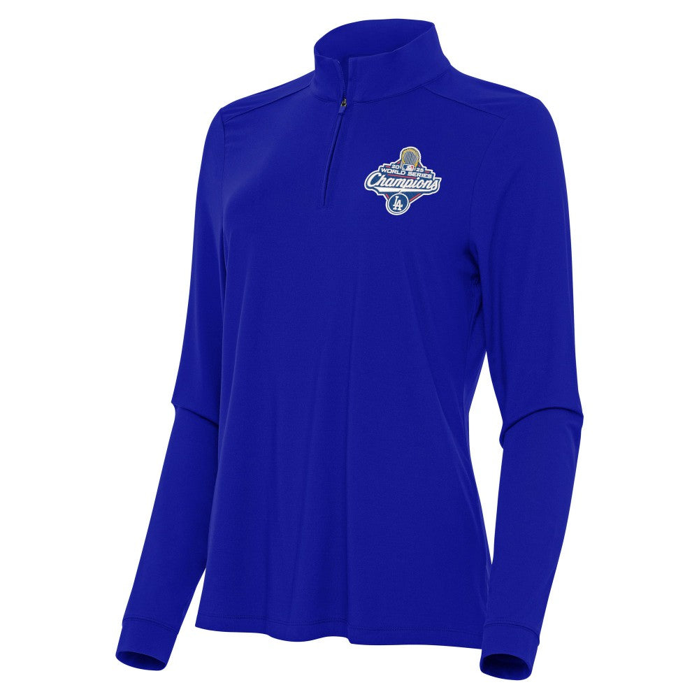 Los Angeles Dodgers Antigua Women's 2025 World Series Champions Intent Quarter-Zip Pullover Clearance