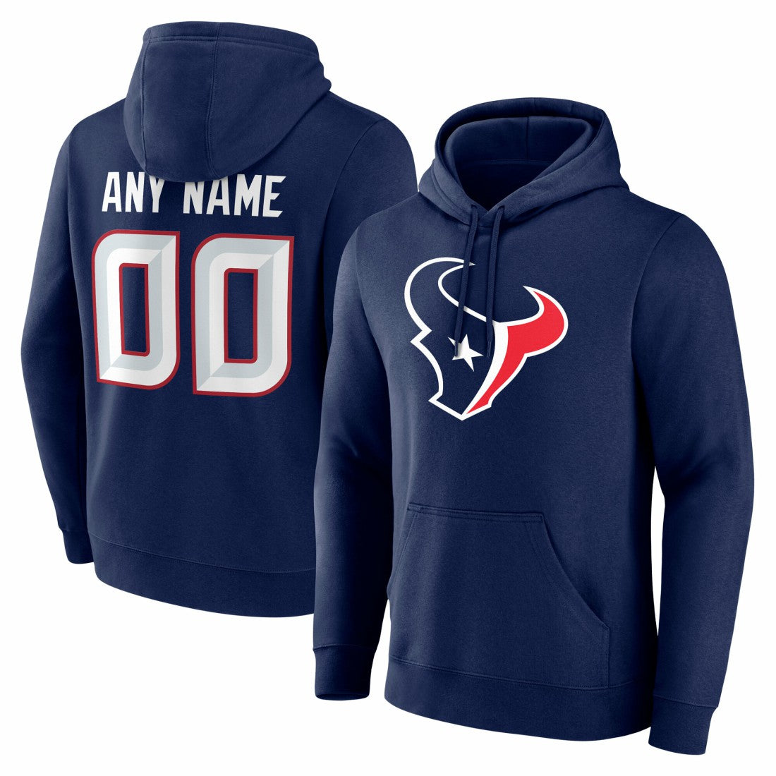 Houston Texans Big & Tall Team Authentic Custom Hoodie Navy - NFL