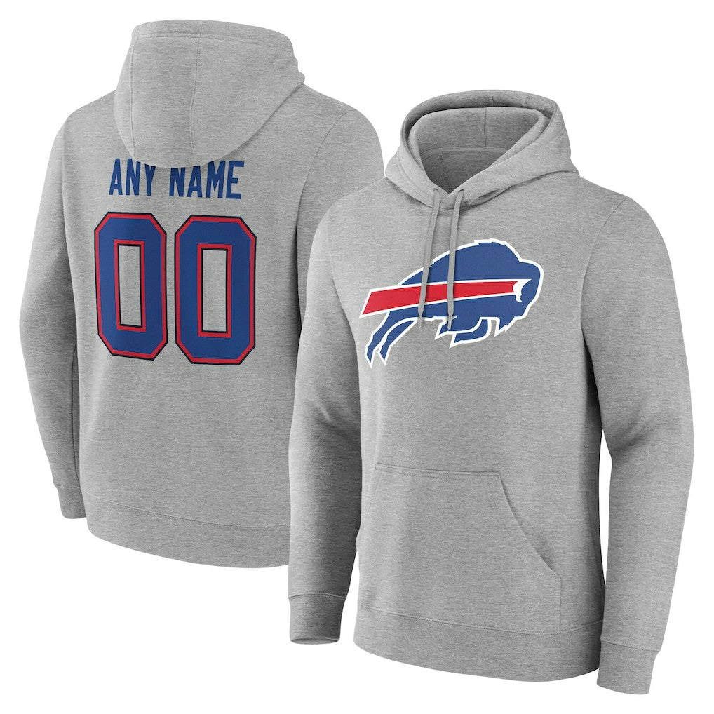 Buffalo Bills Big & Tall Team Authentic Custom Hoodie Gray - NFL