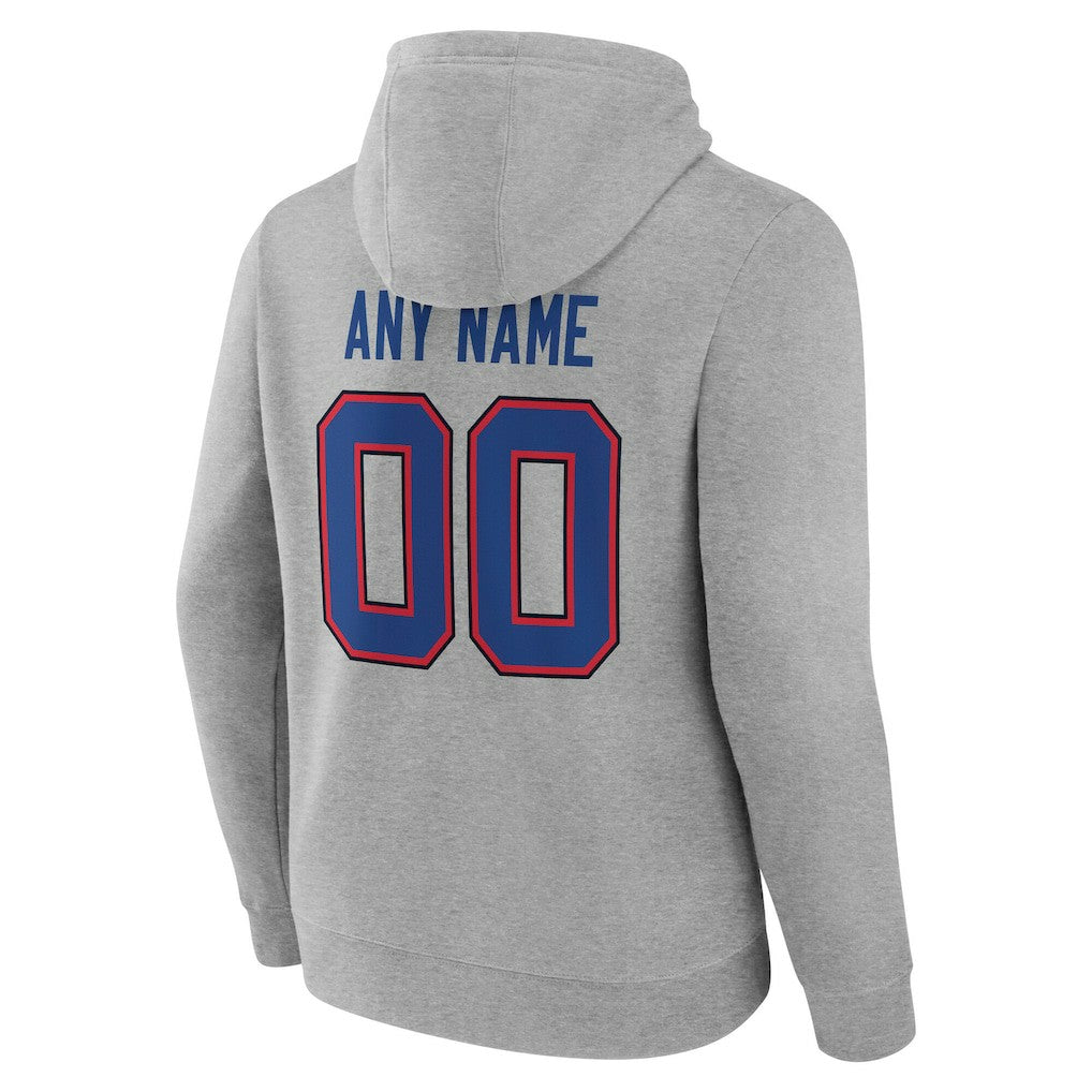Buffalo Bills Big & Tall Team Authentic Custom Hoodie Gray - NFL
