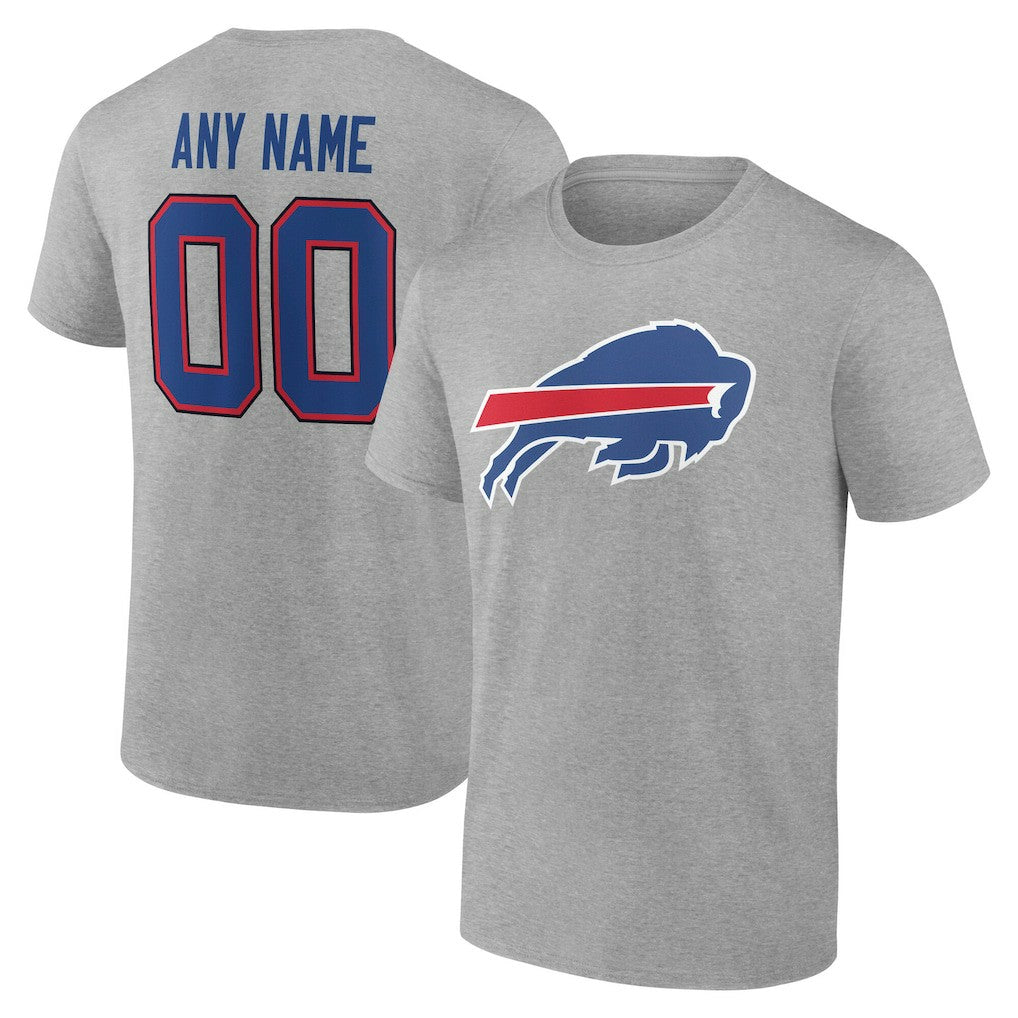 Buffalo Bills Big & Tall Team Authentic Custom T-Shirt Gray - NFL