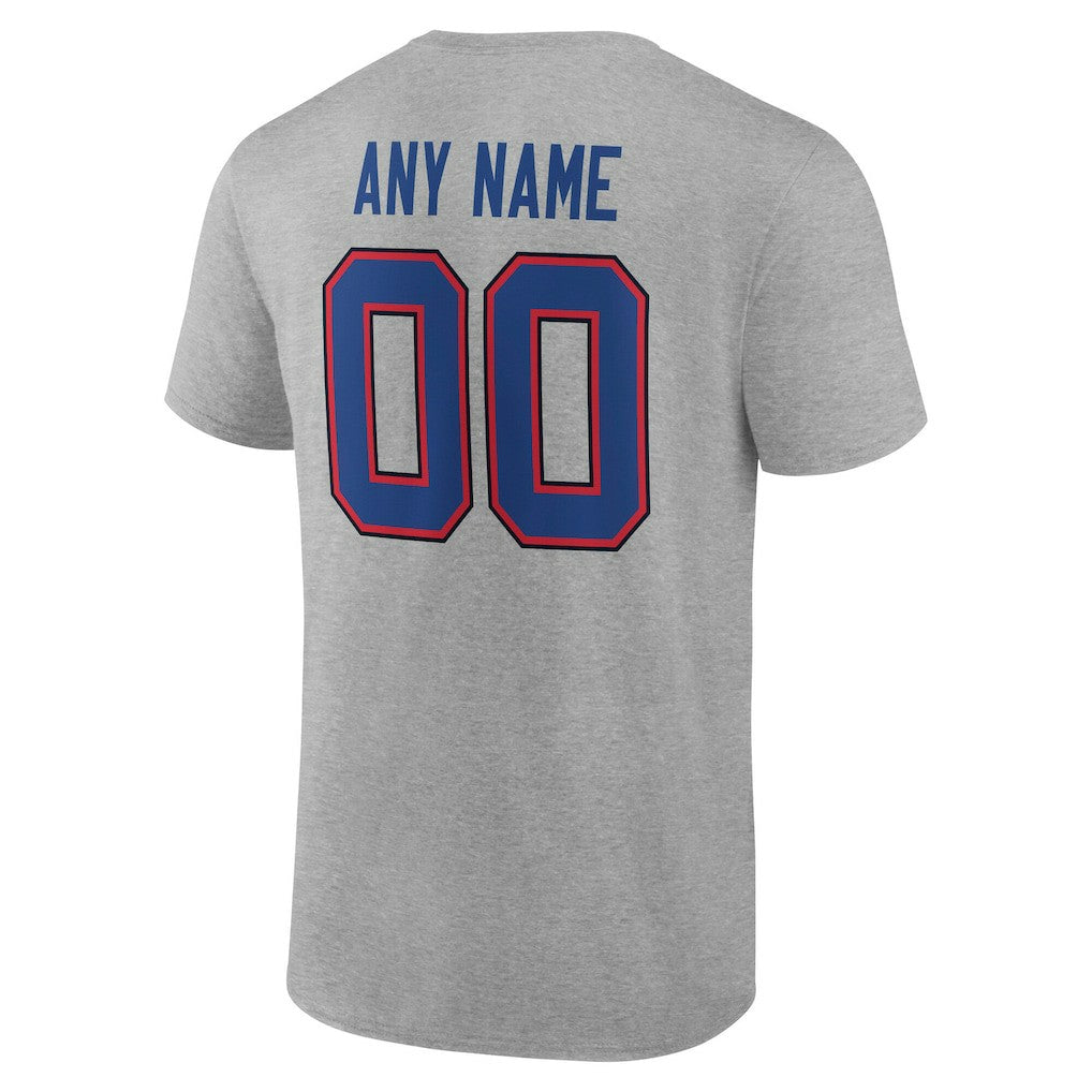Buffalo Bills Big & Tall Team Authentic Custom T-Shirt Gray - NFL