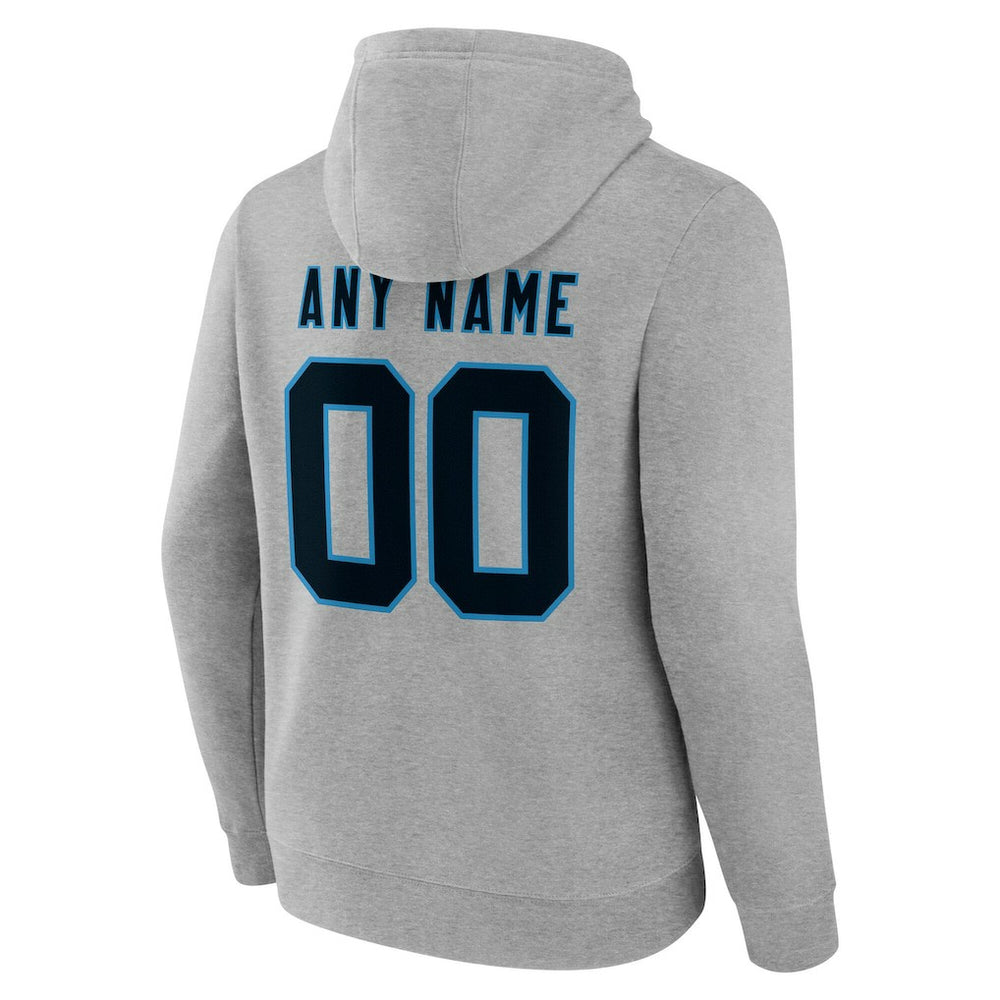 Carolina Panthers Big & Tall Team Authentic Custom Hoodie Gray - NFL