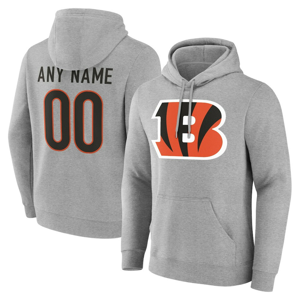 Cincinnati Bengals Big & Tall Team Authentic Custom Hoodie Gray - NFL