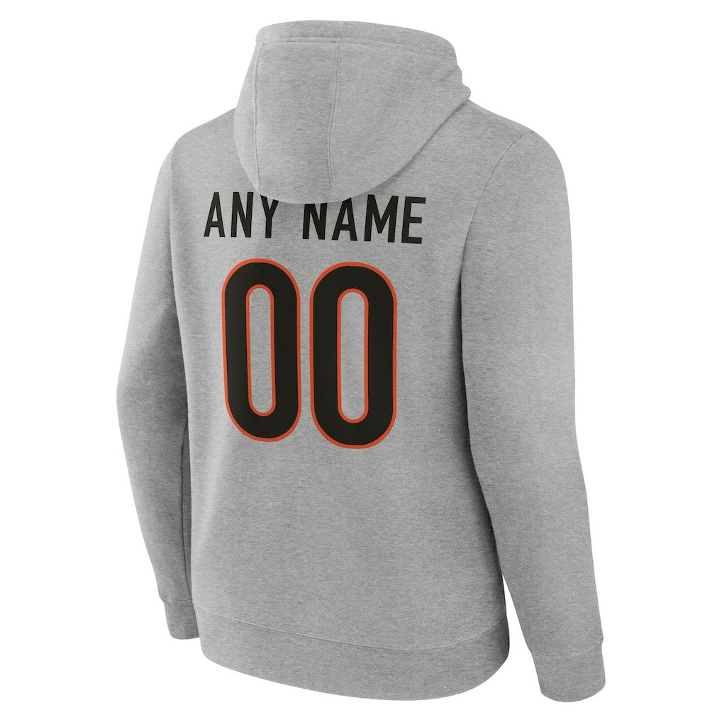 Cincinnati Bengals Big & Tall Team Authentic Custom Hoodie Gray - NFL
