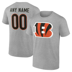 Cincinnati Bengals Big & Tall Team Authentic Custom T-Shirt Gray - NFL