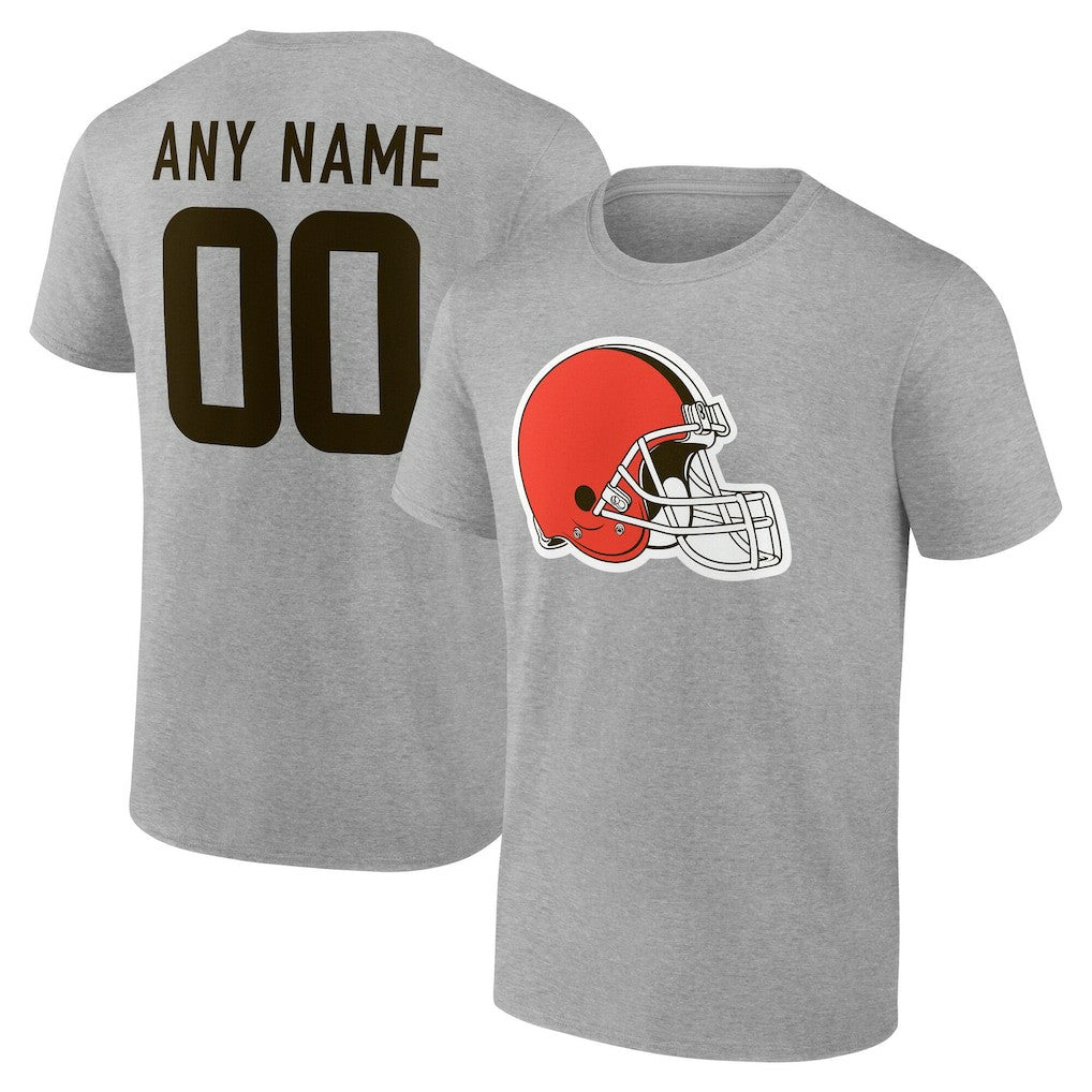 Cleveland Browns Big & Tall Team Authentic Custom T-Shirt Gray - NFL