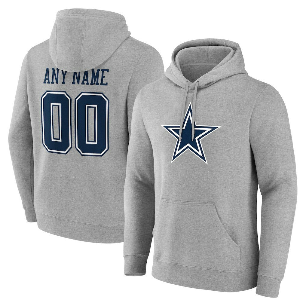 Dallas Cowboys Big & Tall Team Authentic Custom Hoodie Gray - NFL