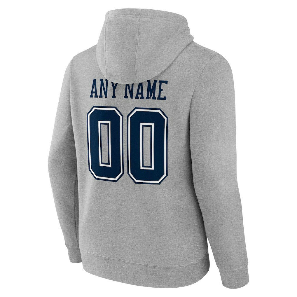 Dallas Cowboys Big & Tall Team Authentic Custom Hoodie Gray - NFL