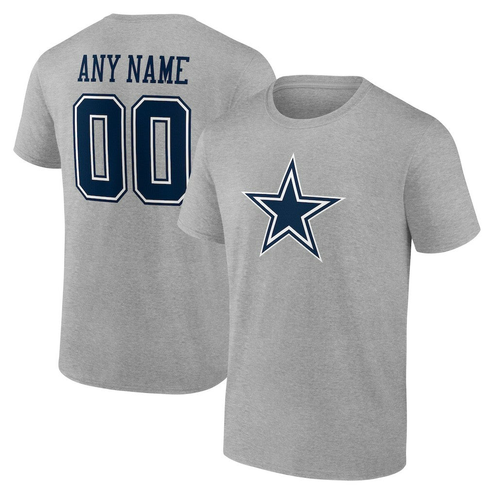 Dallas Cowboys Big & Tall Team Authentic Custom T-Shirt Gray - NFL