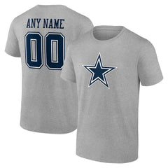 Dallas Cowboys Big & Tall Team Authentic Custom T-Shirt Gray - NFL