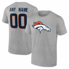 Denver Broncos Big & Tall Team Authentic Custom T-Shirt Gray - NFL