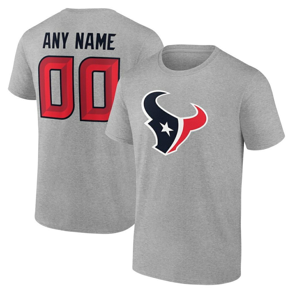 Houston Texans Big & Tall Team Authentic Custom T-Shirt Gray - NFL