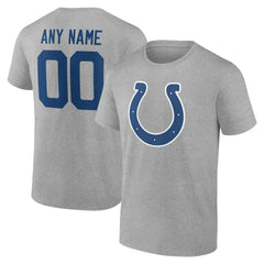 Indianapolis Colts Big & Tall Team Authentic Custom T-Shirt Gray - NFL