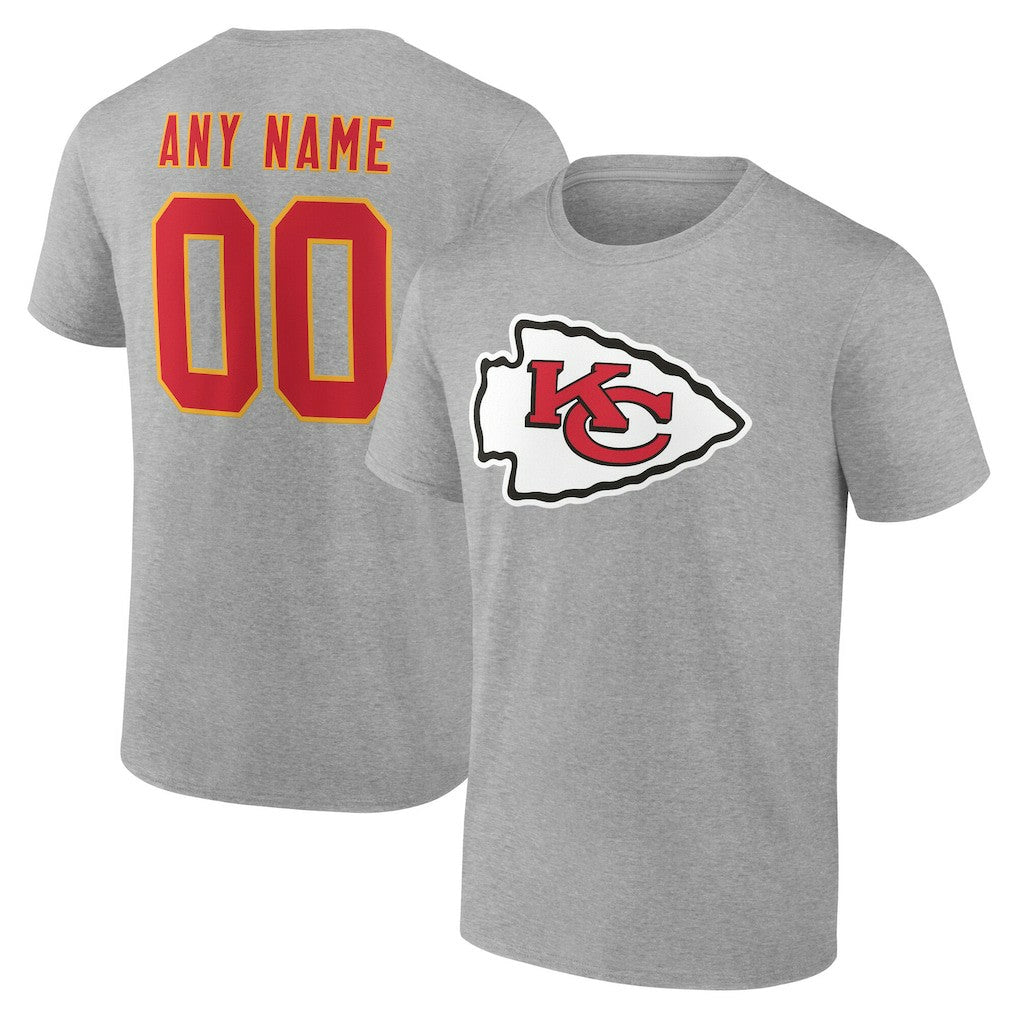 Kansas City Chiefs Big & Tall Team Authentic Custom T-Shirt Gray - NFL