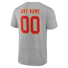 Kansas City Chiefs Big & Tall Team Authentic Custom T-Shirt Gray - NFL