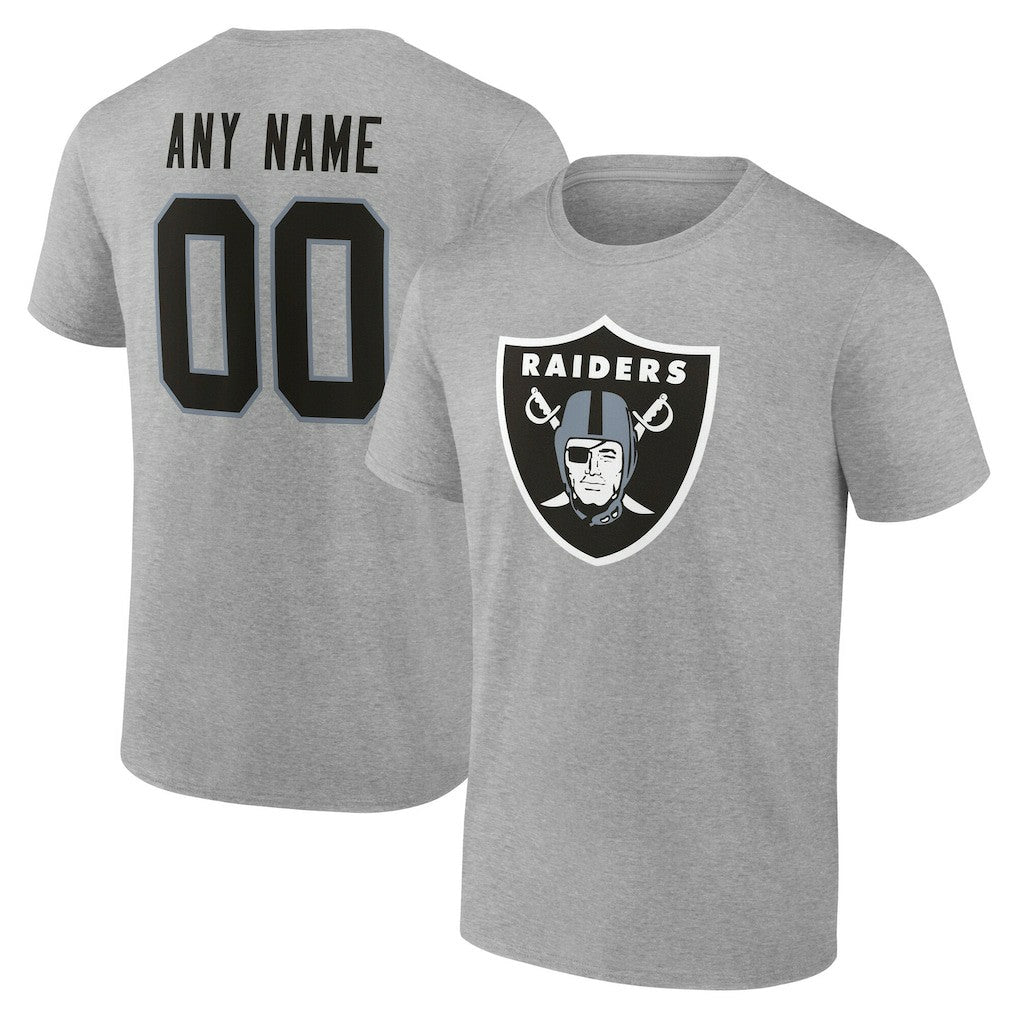 Las Vegas Raiders Big & Tall Team Authentic Custom T-Shirt Gray - NFL