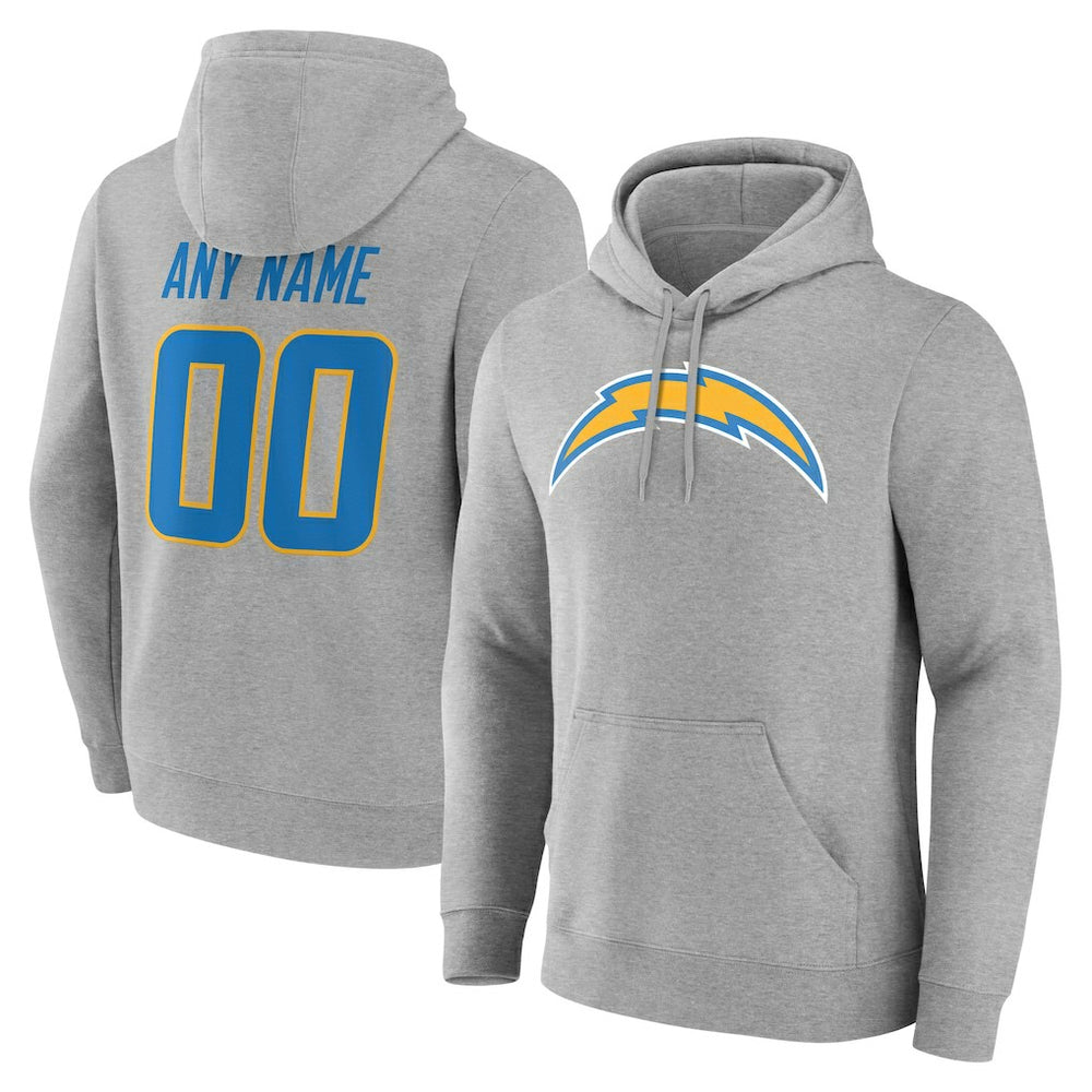 Los Angeles Chargers Big & Tall Team Authentic Custom Hoodie Gray - NFL
