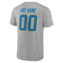 Los Angeles Chargers Big & Tall Team Authentic Custom T-Shirt Gray - NFL