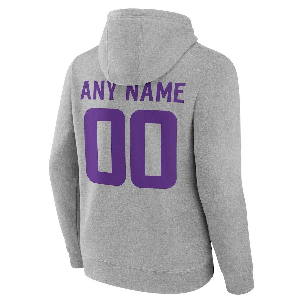 Minnesota Vikings Big & Tall Team Authentic Custom Hoodie Gray - NFL