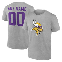 Minnesota Vikings Big & Tall Team Authentic Custom T-Shirt Gray - NFL