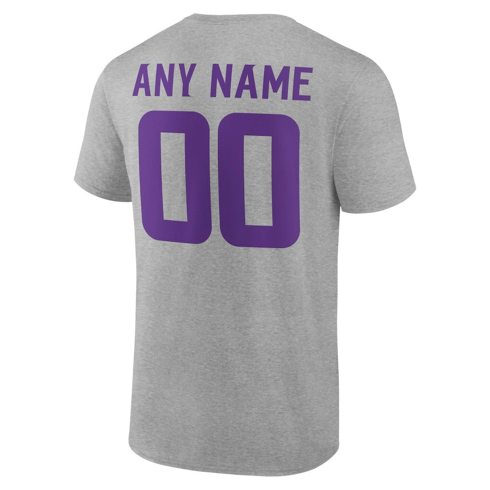 Minnesota Vikings Big & Tall Team Authentic Custom T-Shirt Gray - NFL