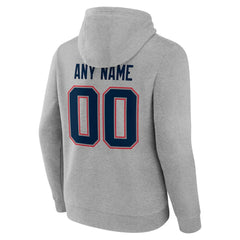 New England Patriots Big & Tall Team Authentic Custom Hoodie Gray - NFL