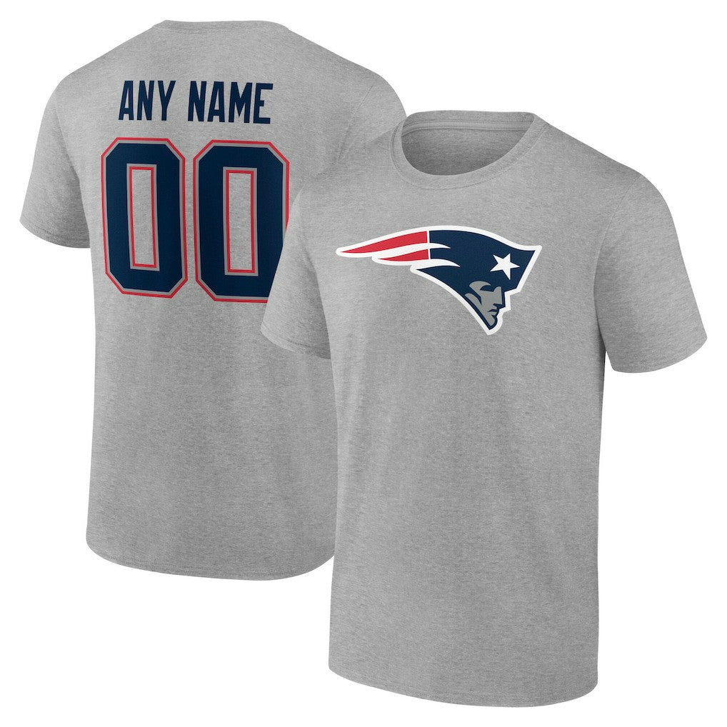 New England Patriots Big & Tall Team Authentic Custom T-Shirt Gray - NFL