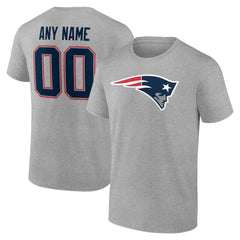 New England Patriots Big & Tall Team Authentic Custom T-Shirt Gray - NFL