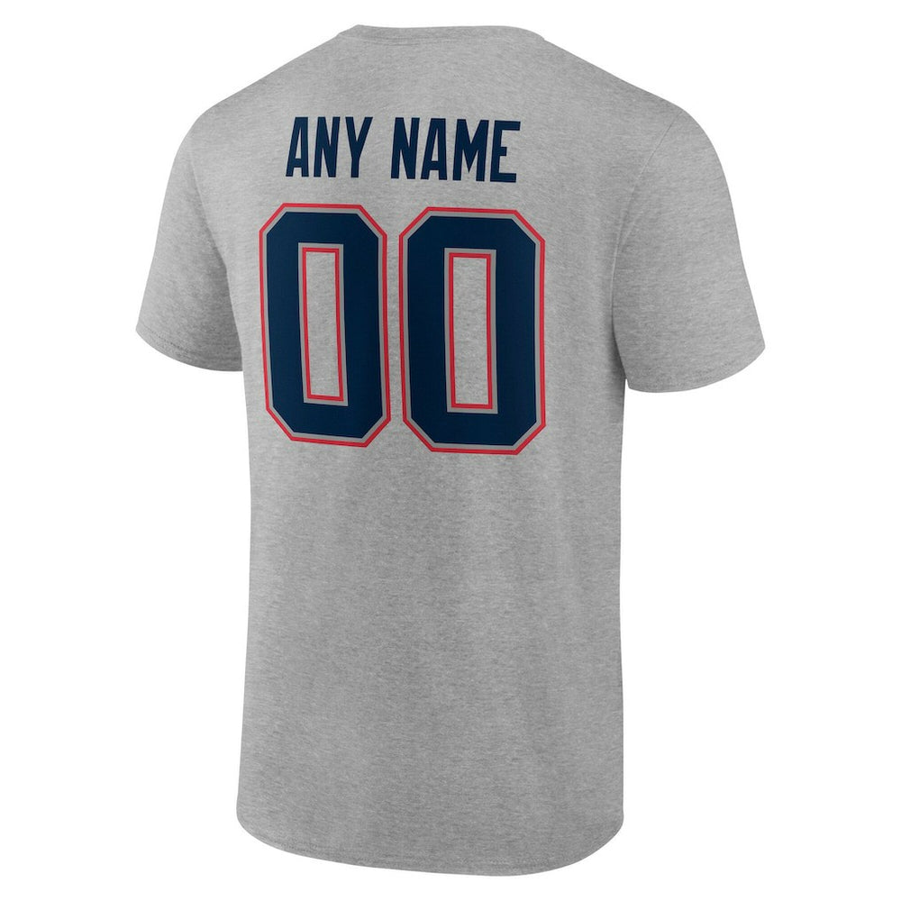 New England Patriots Big & Tall Team Authentic Custom T-Shirt Gray - NFL