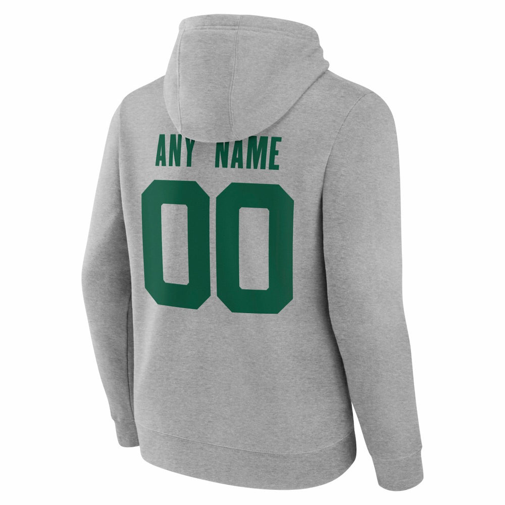 New York Jets Big & Tall Team Authentic Custom Hoodie Gray - NFL