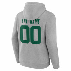 New York Jets Big & Tall Team Authentic Custom Hoodie Gray - NFL