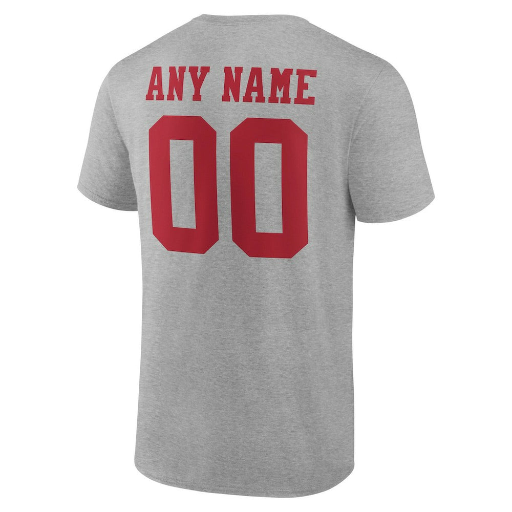 San Francisco 49ers Big & Tall Team Authentic Custom T-Shirt Gray - NFL