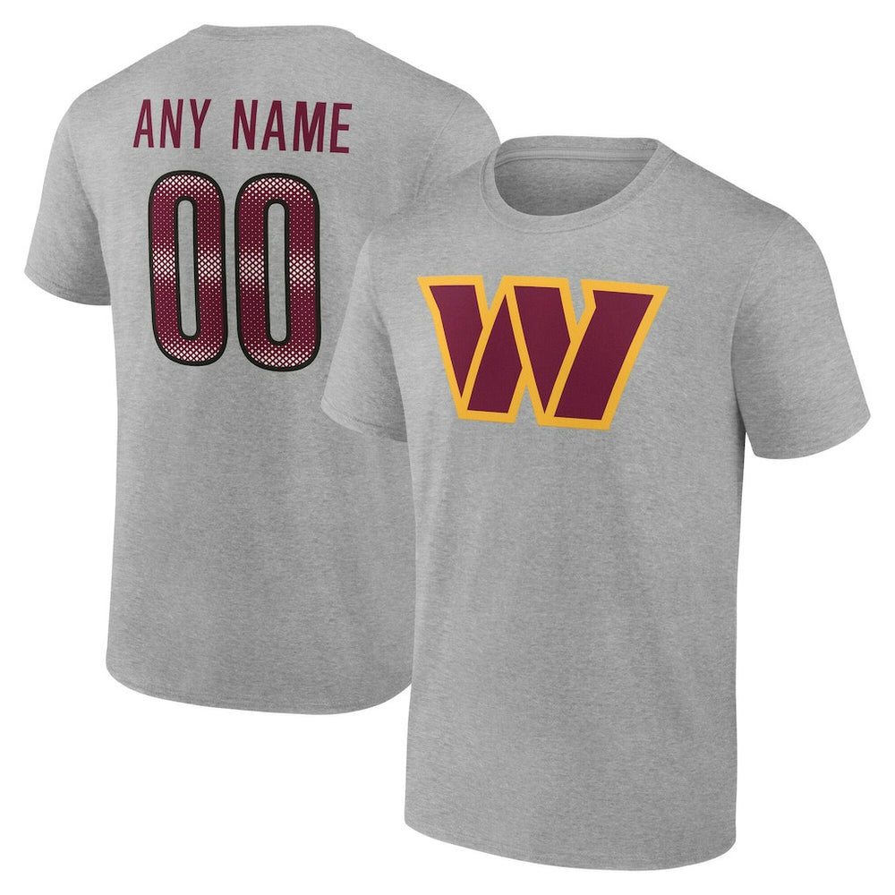 Washington Commanders Big & Tall Team Authentic Custom T-Shirt Gray - NFL