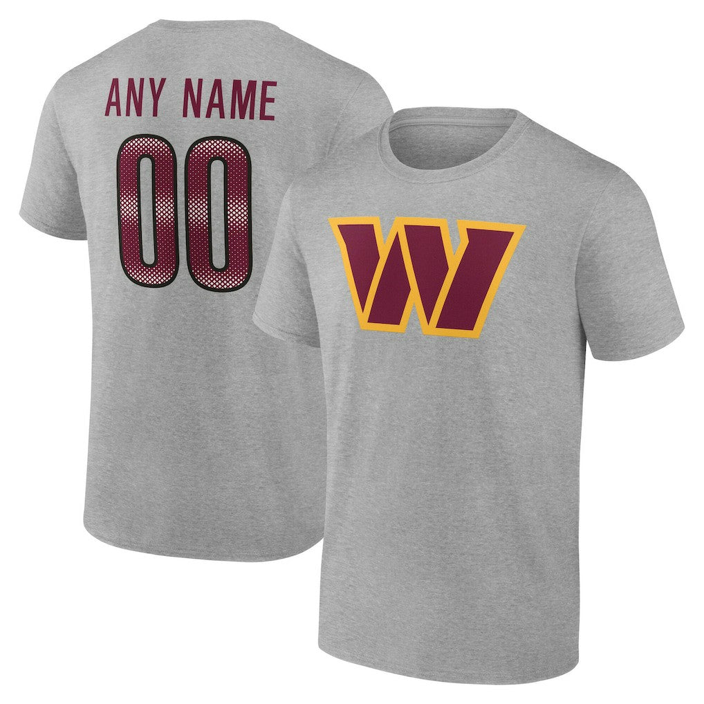 Washington Commanders Big & Tall Team Authentic Custom T-Shirt Gray - NFL