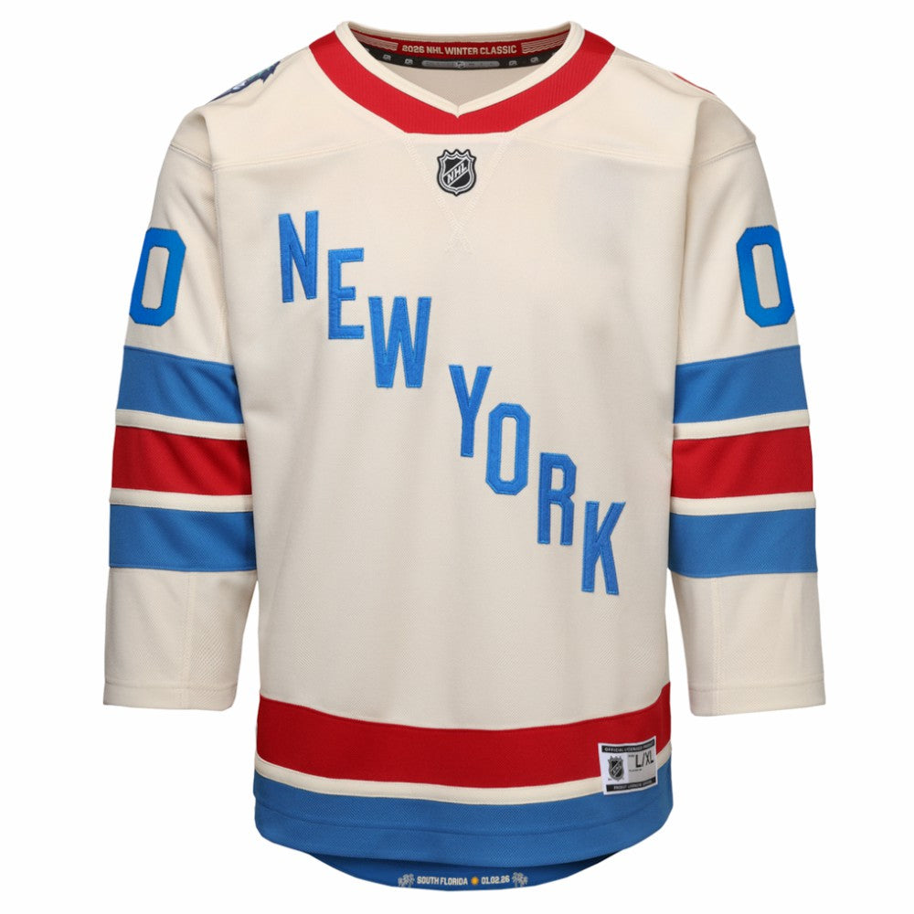 New York Rangers Outerstuff Youth 2026 NHL Winter Classic Premier Custom Jersey White